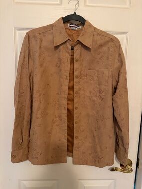 Light Brown Button-Up Blouse